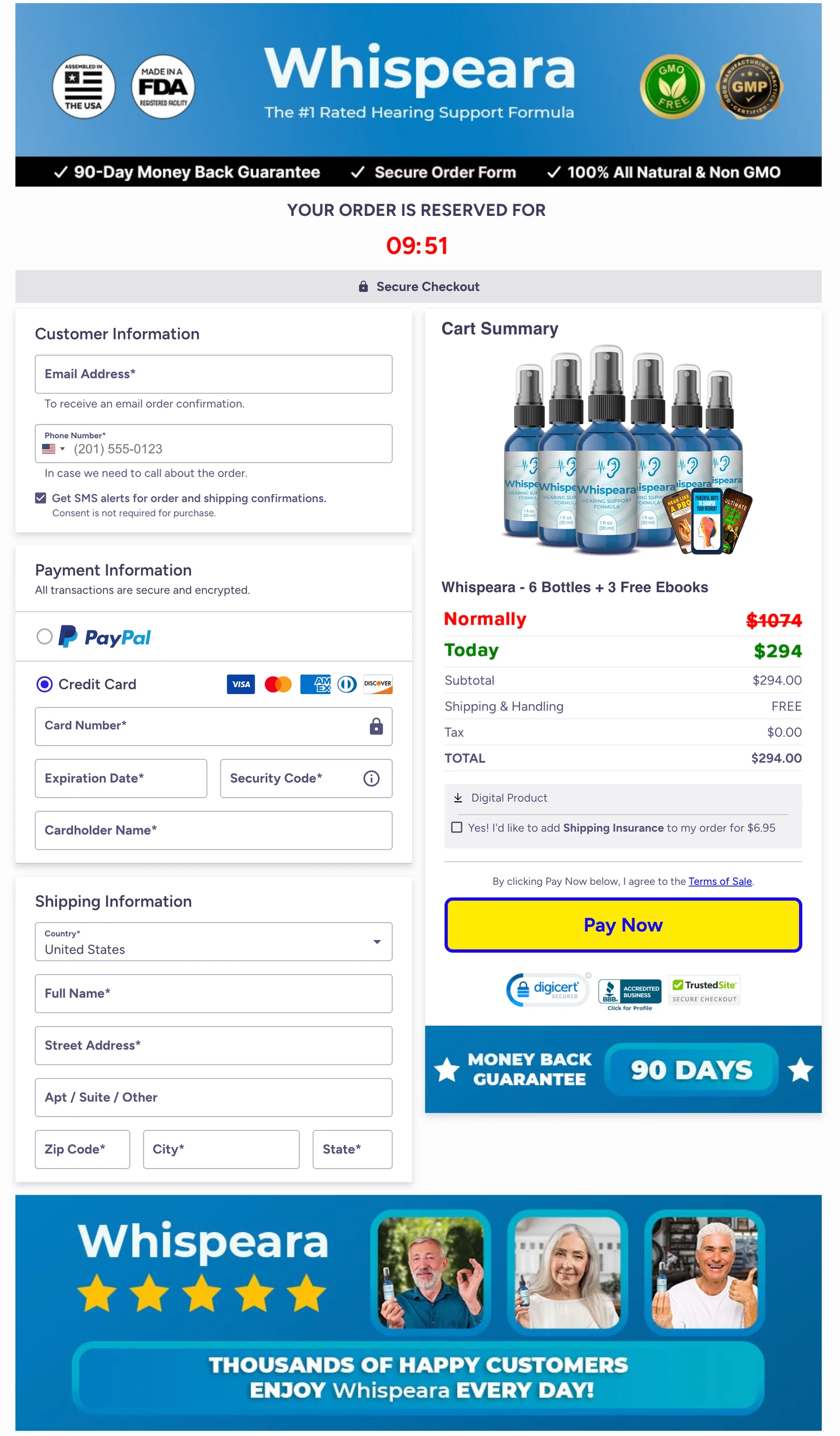 whispeara-checkout-page